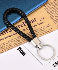 Стилен ключодържател за кола с плетена изкуствена кожа 2