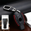 Луксозен кожен калъф за ключ на автомобил Mercedes