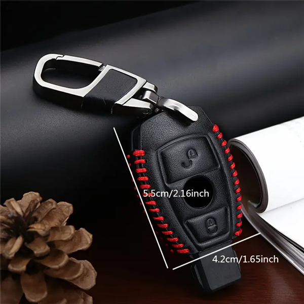 Луксозен кожен калъф за ключ на автомобил Mercedes 2