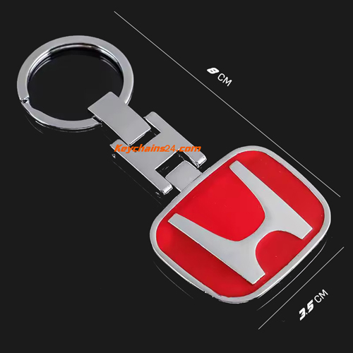 Метален ключодържател за кола Honda червен